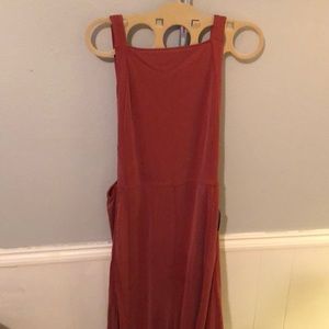 Free people rusty pink jump suit open back